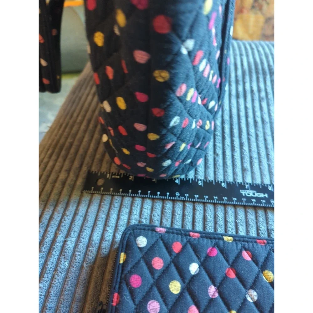 Vera Bradley Havana Dots Large Tote Bag And Wallet EUC Shoulder Bag